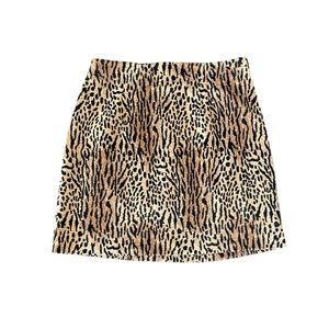 Vintage Le Chateau Faux Fur Animal Print Mini Skirt